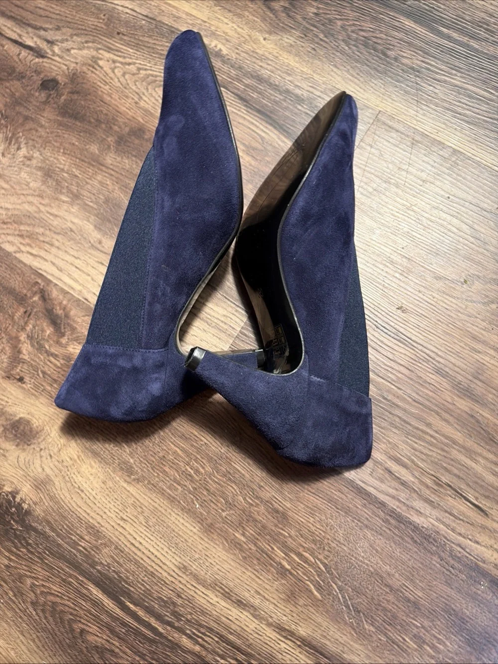 Sole Bliss Mercy Navy Suede Comfort Heels Wide Fit Bunion Friendly 39.5 US 9 New